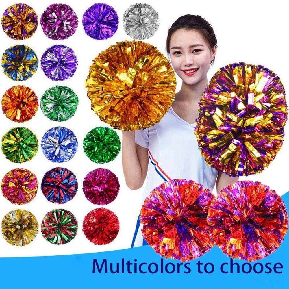 Cheerleading Pom Pom - Juego de pompones multicolores de 30cm,