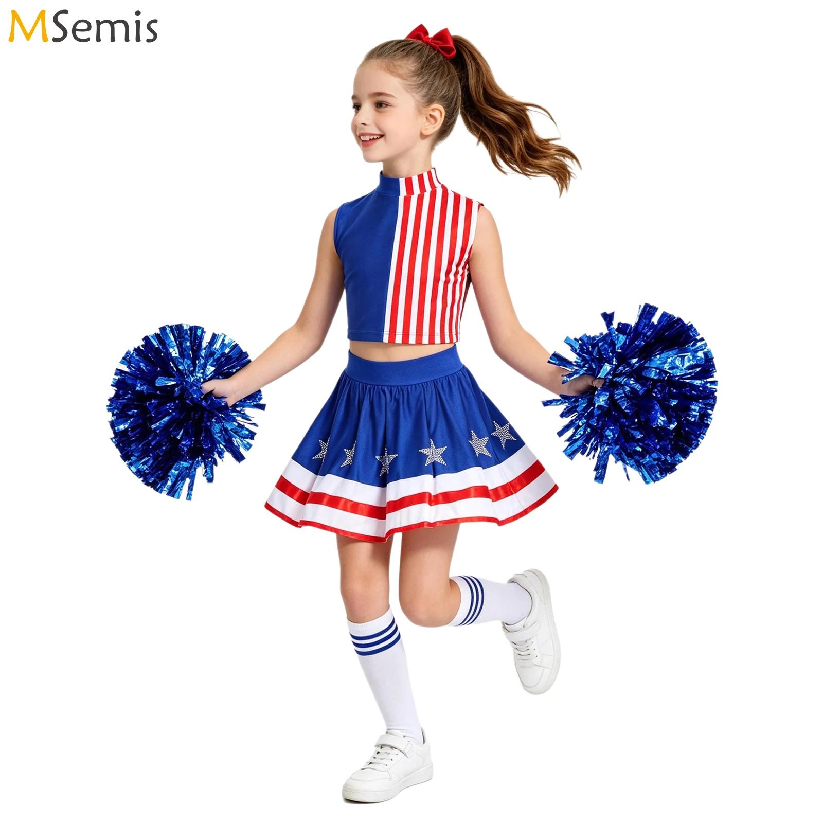 Cheerleading Pom Pom - Traje de animadora para niñas, disfraz