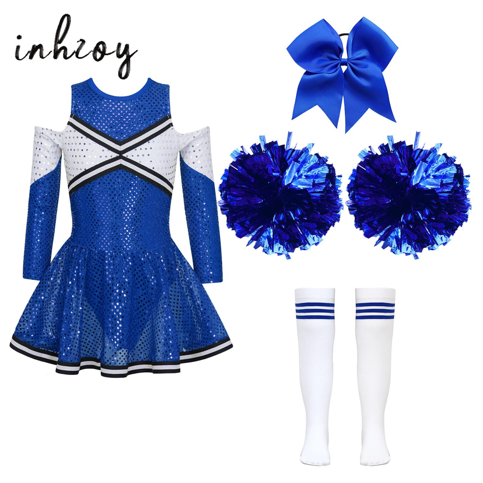 Cheerleading Pom Pom - Disfraz de Animadora para Niñas, Vestido