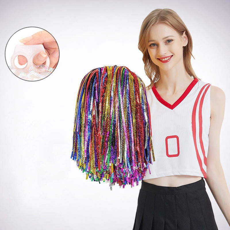Cheerleading Pom Pom - Pompones de animadora de borla larga,