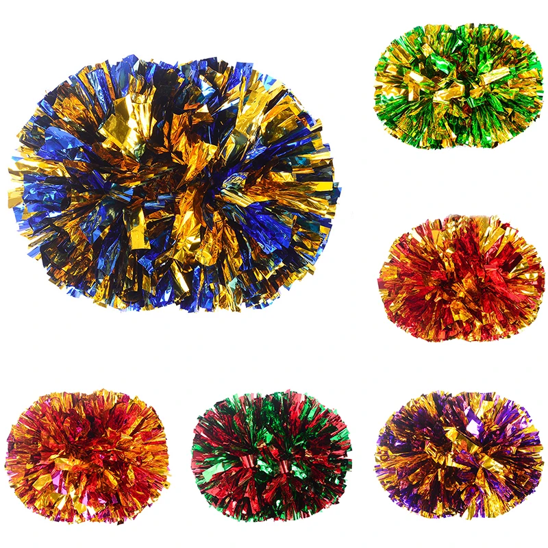 Cheerleading Pom Pom - Pompones dorados de porristas con mango,