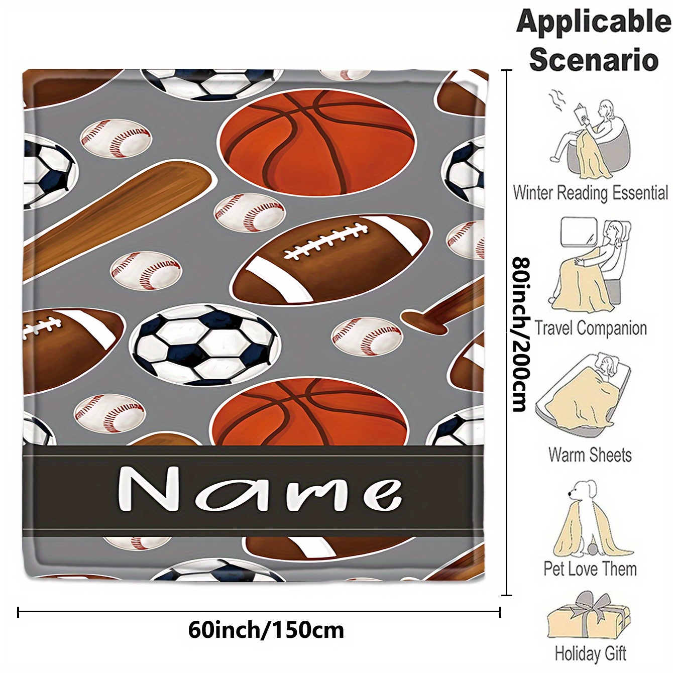 1 Manta con nombre personaliza - Sports Equipment With Names reseña y precio