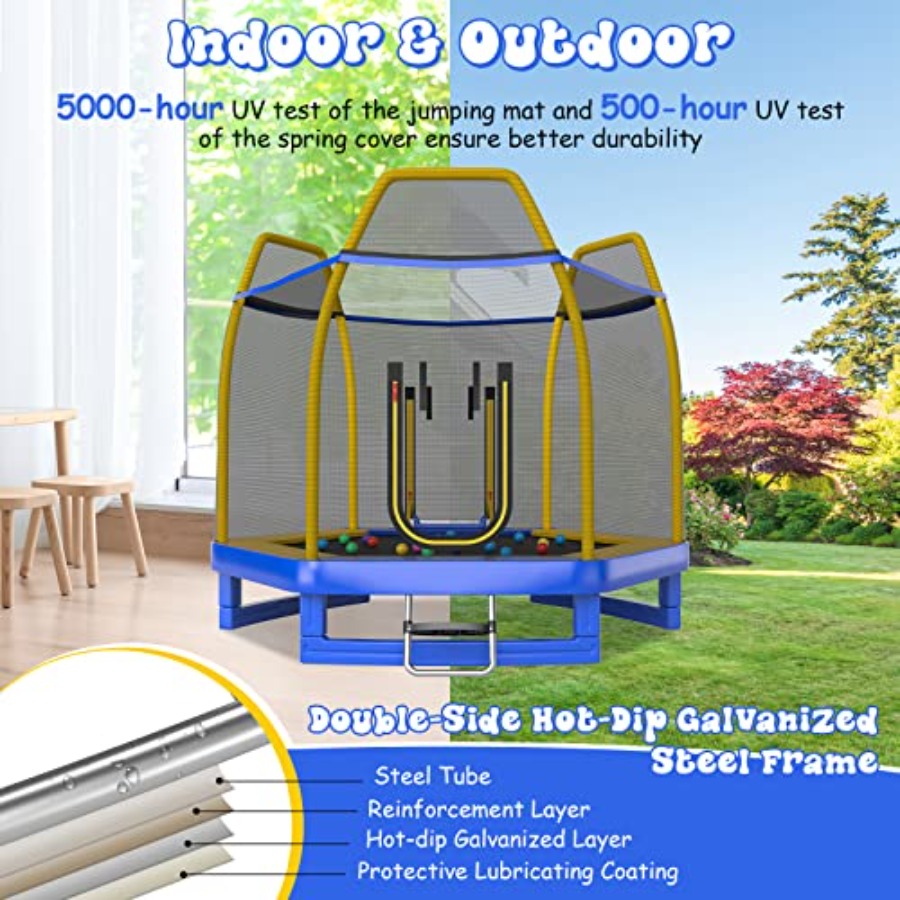 Trampolín de 7 pies con escale - Trampoline Spring Cover reseña y precio
